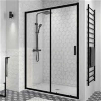 DUŞHOME DUŞAKABİN GLORY SERİSİ,SİYAH PROFİL,5MM ŞEFFAF CAM,H;190CM(120-130CM)