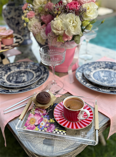 Aria Küçük Boy Pirinç Çıta Detaylı Tepsi