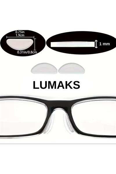 Ultra İnce Silikon Gözlük Burunluğu Kaymaz, Şeffaf, 1 mm Gözlük Burun Pedi Şeffaf (1 Çift)