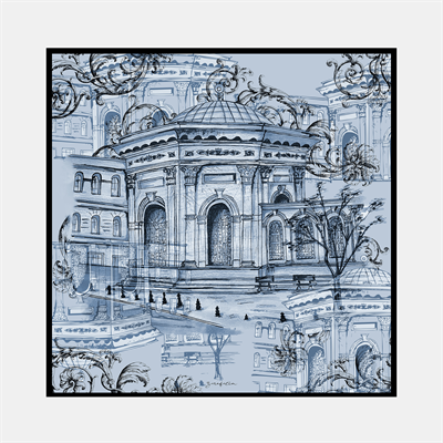 Art Draw Desen İpek Twill Eşarp