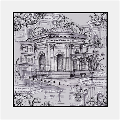 Art Draw Desen İpek Twill Eşarp