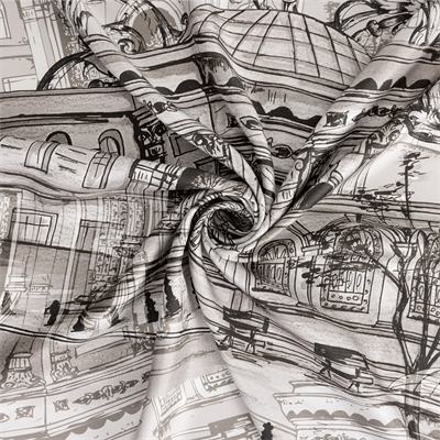 Art Draw Desen İpek Twill Eşarp