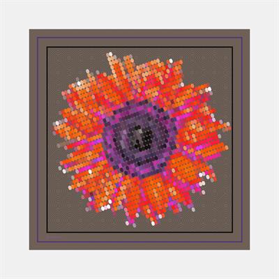 Ayçiçeği Desen İpek Twill Eşarp