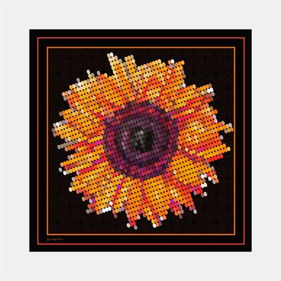 Ayçiçeği Desen İpek Twill Eşarp