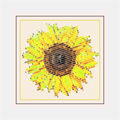 Ayçiçeği Desen İpek Twill Eşarp