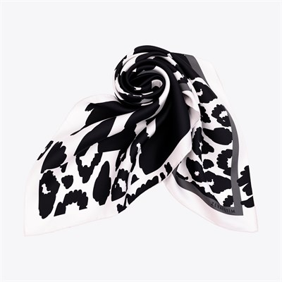 Baskı Leopar Desen İpek Twill Eşarp