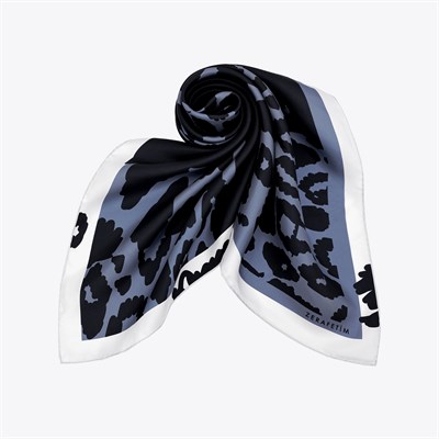 Baskı Leopar Desen İpek Twill Eşarp
