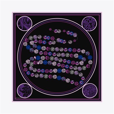 Boncuk Desen İpek Twill Eşarp