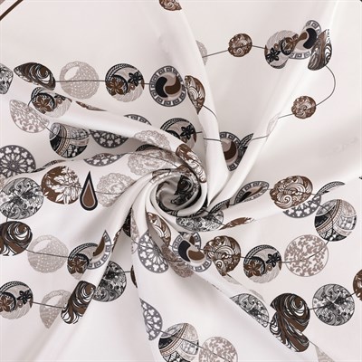 Boncuk Desen İpek Twill Eşarp