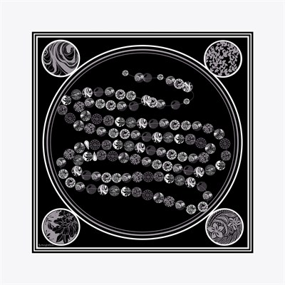 Boncuk Desen İpek Twill Eşarp