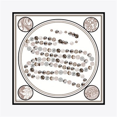 Boncuk Desen İpek Twill Eşarp