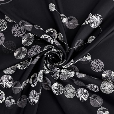 Boncuk Desen İpek Twill Eşarp