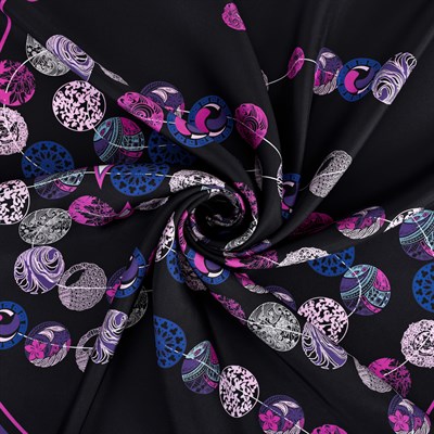 Boncuk Desen İpek Twill Eşarp