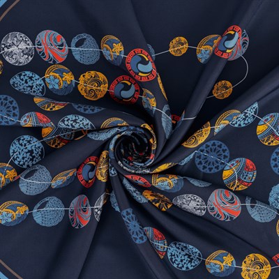 Boncuk Desen İpek Twill Eşarp