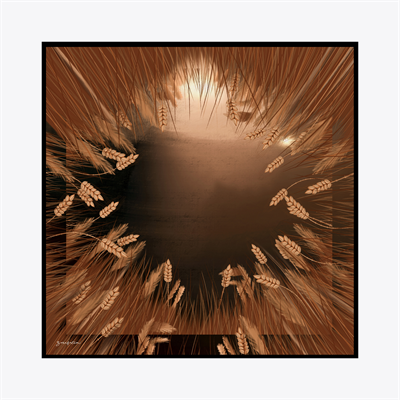 Buğday Desen İpek Twill Eşarp