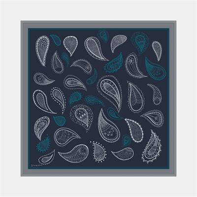 Büyük Şal Desen İpek Twill Eşarp