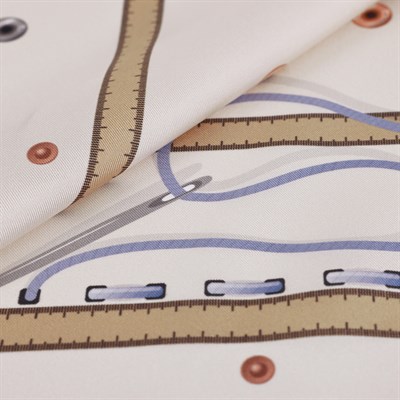 Canvas Desen İpek Twill Eşarp