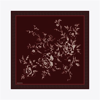 Clove Desen İpek Twill Eşarp