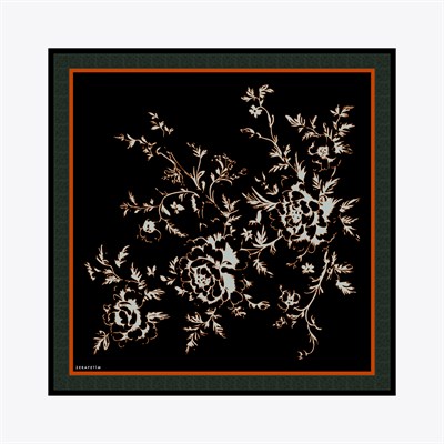 Clove Desen İpek Twill Eşarp