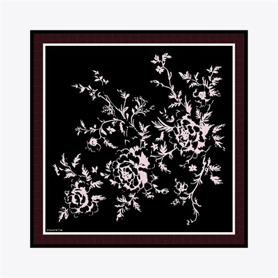 Clove Desen İpek Twill Eşarp