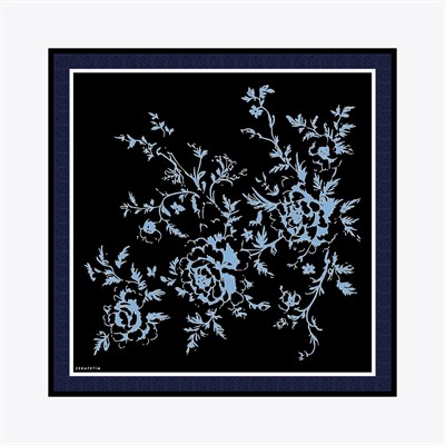 Clove Desen İpek Twill Eşarp