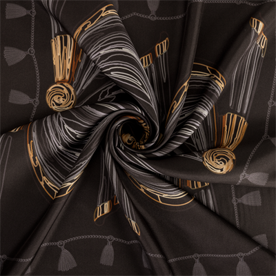 Curtain Desen İpek Twill Eşarp