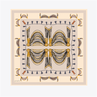 Curtain Desen İpek Twill Eşarp