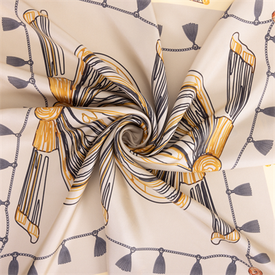 Curtain Desen İpek Twill Eşarp