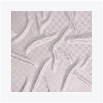 Damalı Jakarlı İpek Twill Eşarp