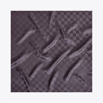 Damalı Jakarlı İpek Twill Eşarp