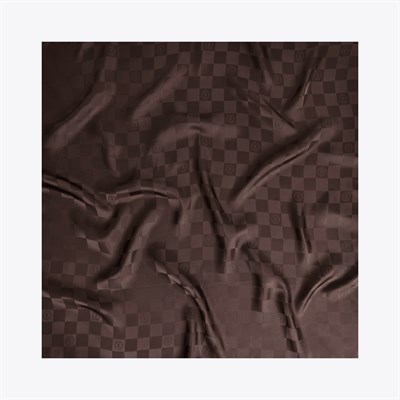 Damalı Jakarlı İpek Twill Eşarp