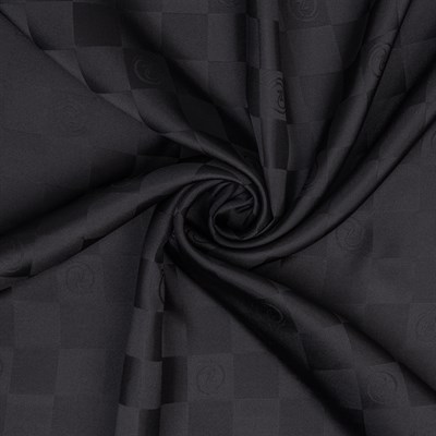 Damalı Jakarlı İpek Twill Eşarp