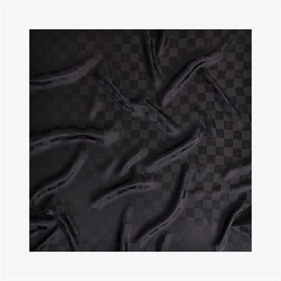 Damalı Jakarlı İpek Twill Eşarp