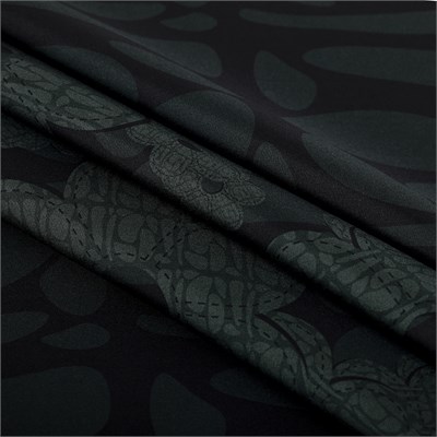 Deri Çiçek Desen İpek Twill Eşarp