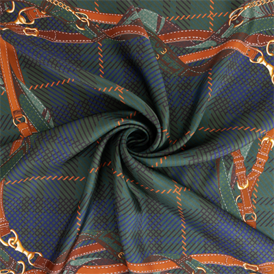 Ekose Kemer Desen Exclusive İpek Twill Eşarp