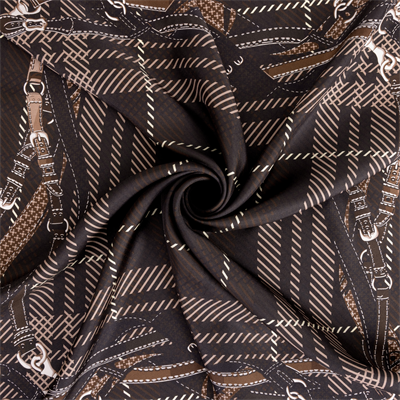 Ekose Kemer Desen Exclusive İpek Twill Eşarp