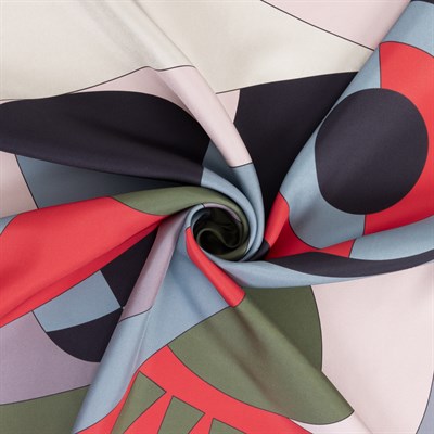 Geometrica Desen İpek Twill Eşarp