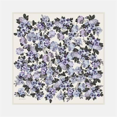 Hydrangea Garden Desen İpek Twill Eşarp