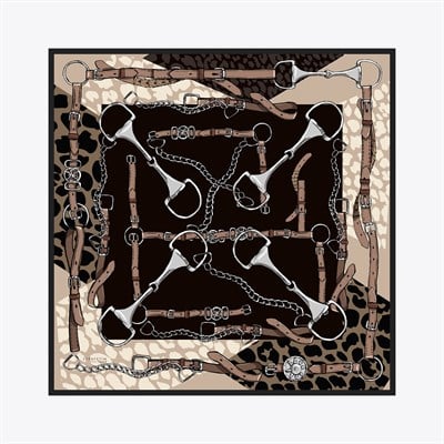Kemer Leopar Desen Exclusive İpek Twill Eşarp