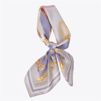 Kemer Nişan Desen Exclusive İpek Twill Eşarp
