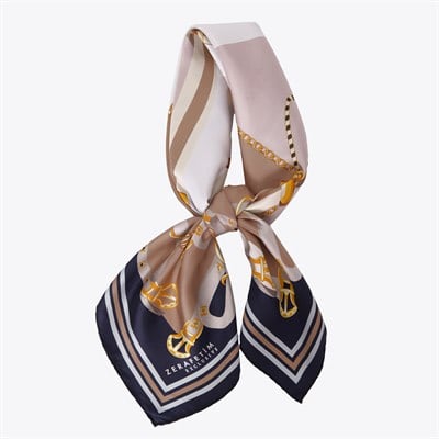 Kemer Nişan Desen Exclusive İpek Twill Eşarp