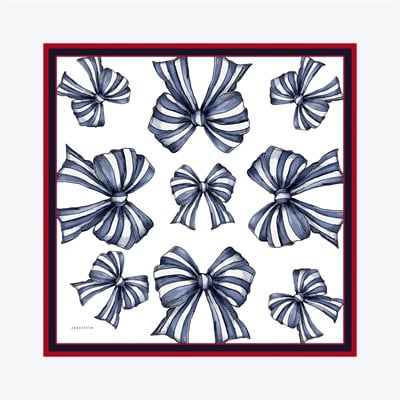 Küçük Fiyonk Desen İpek Twill Eşarp