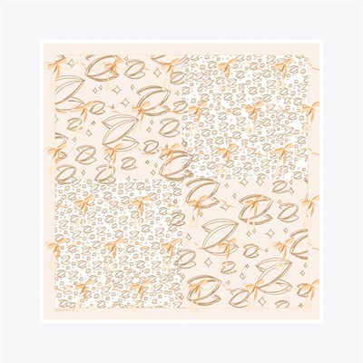 Kurdele Z Logo Desen İpek Twill Eşarp