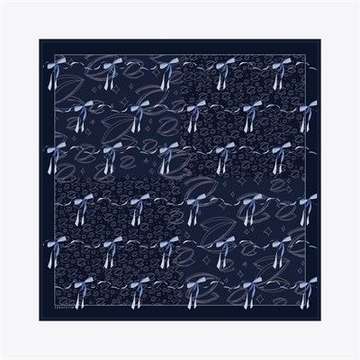 Kurdele Z Logo Desen İpek Twill Eşarp