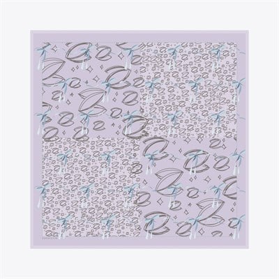 Kurdele Z Logo Desen İpek Twill Eşarp