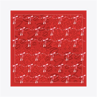 Kurdele Z Logo Desen İpek Twill Eşarp