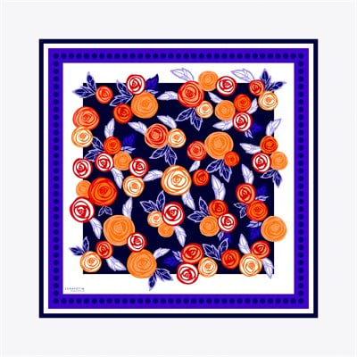 Mermer Vitray Desen Exclusive İpek Twill Eşarp