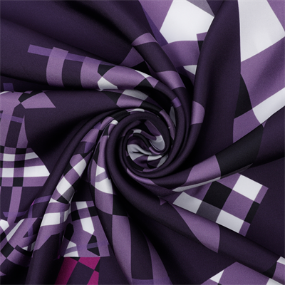 Mixplaid Desen İpek Twill Eşarp