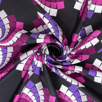 Mozaik Desen İpek Twill Eşarp