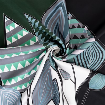 Nava Desen İpek Twill Eşarp